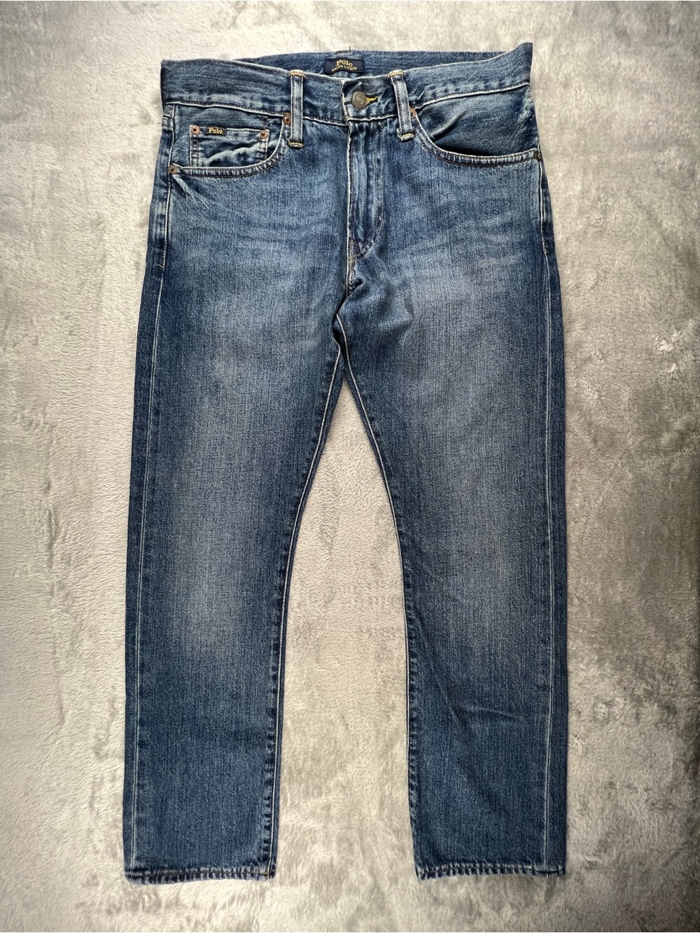 Polo Ralph Lauren Varick Slim Straight Mens Blue Denim Jeans 31x30 Medium Wash